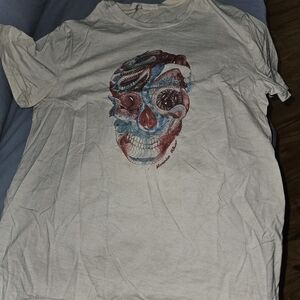 Alexander McQueen White Skull Graphic Tee
